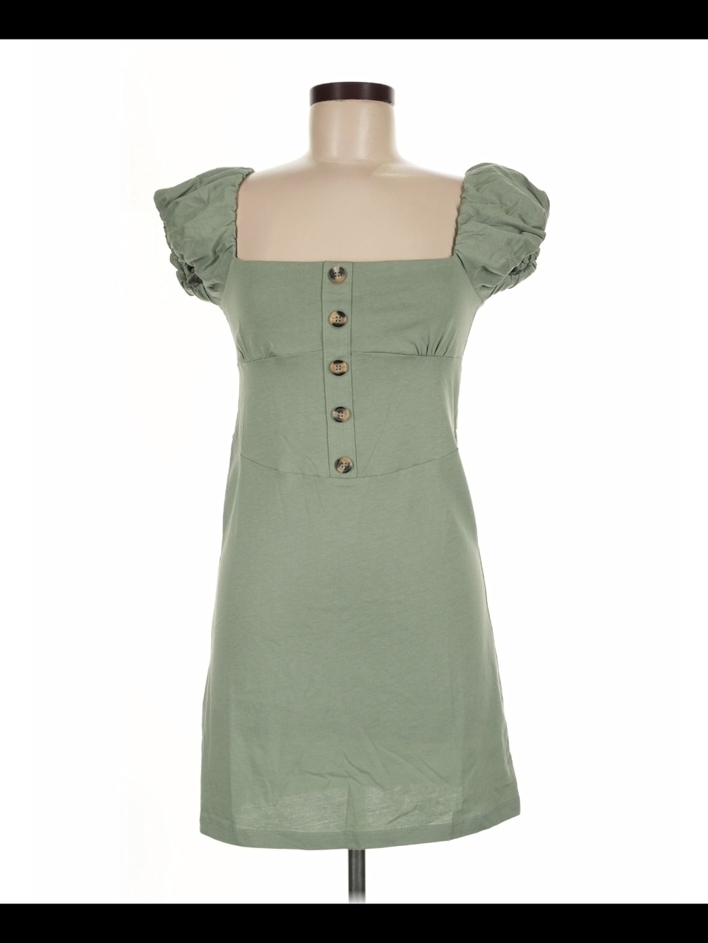 ASOS Sage Green Puff-Sleeve Mini Dress